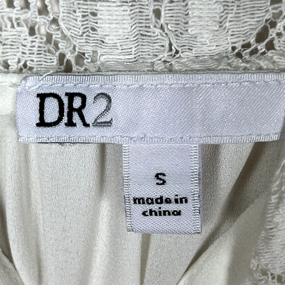 DR2 Daniel Rainn Sz S Sleeveless Sweetheart Sheer Top Blouse Lace V-Neck White - Picture 5 of 9
